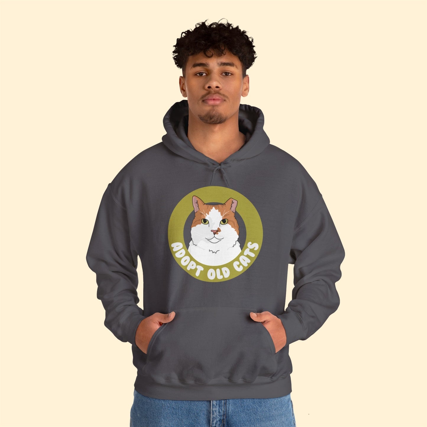 Adopt Old Cats | Hooded Sweatshirt - Detezi Designs-44444457682853970561