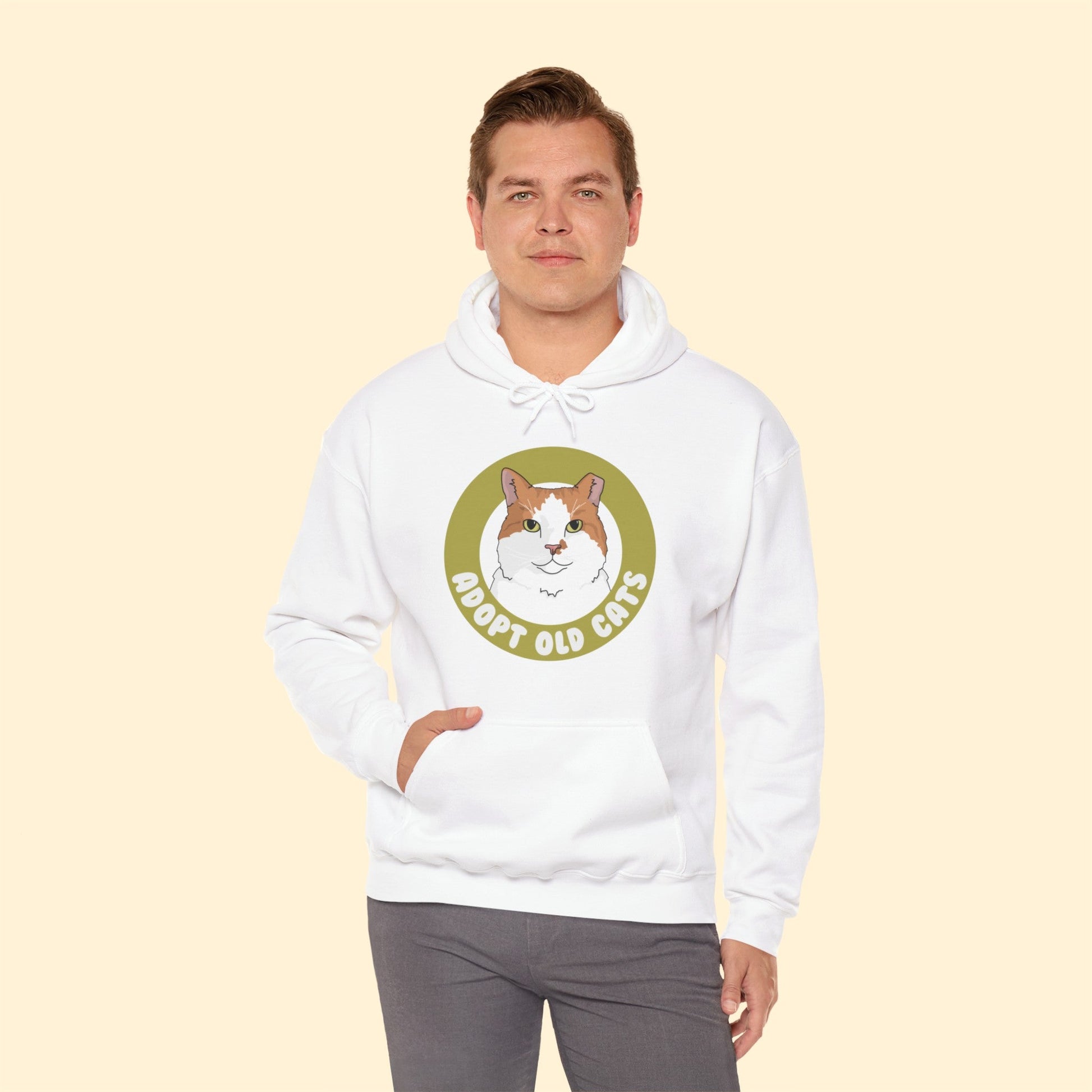 Adopt Old Cats | Hooded Sweatshirt - Detezi Designs-44444457682853970561