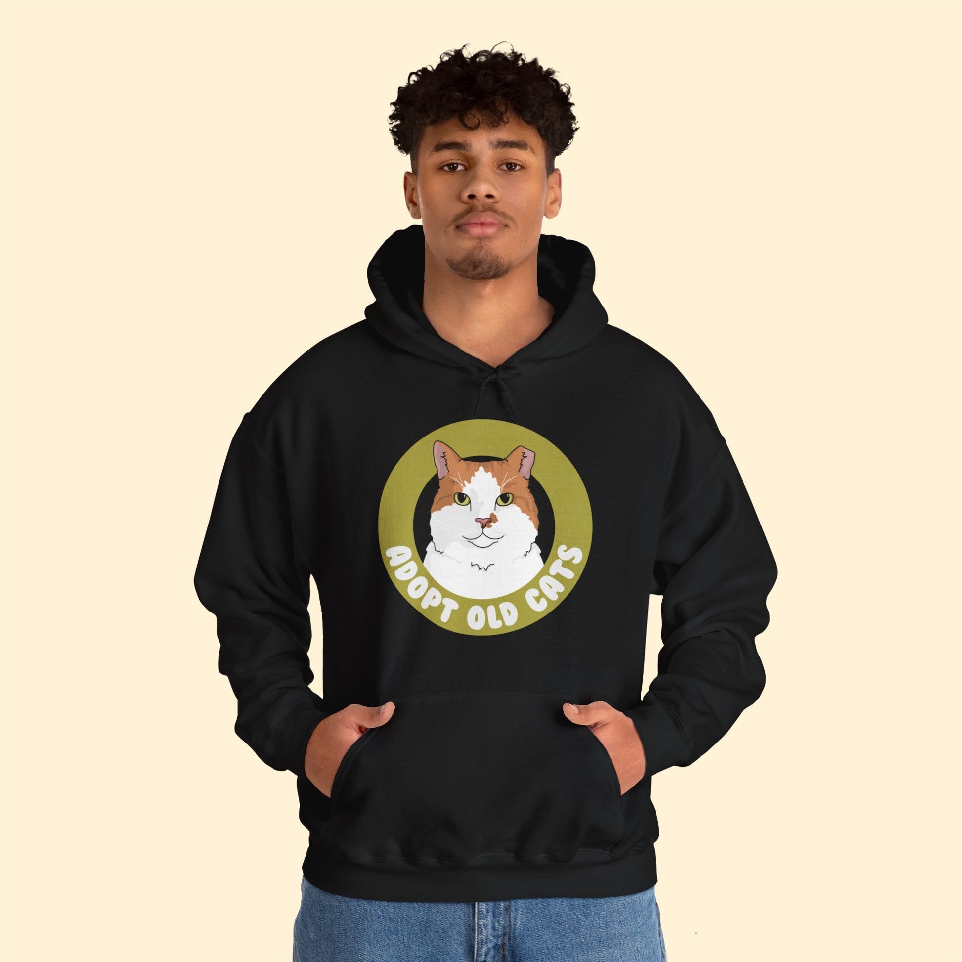 Adopt Old Cats | Hooded Sweatshirt - Detezi Designs-44444457682853970561