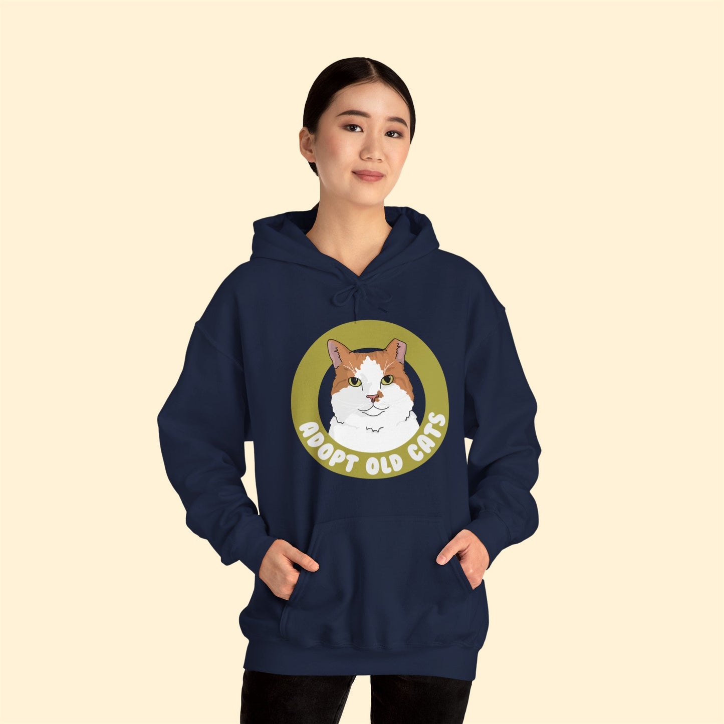 Adopt Old Cats | Hooded Sweatshirt - Detezi Designs-44444457682853970561