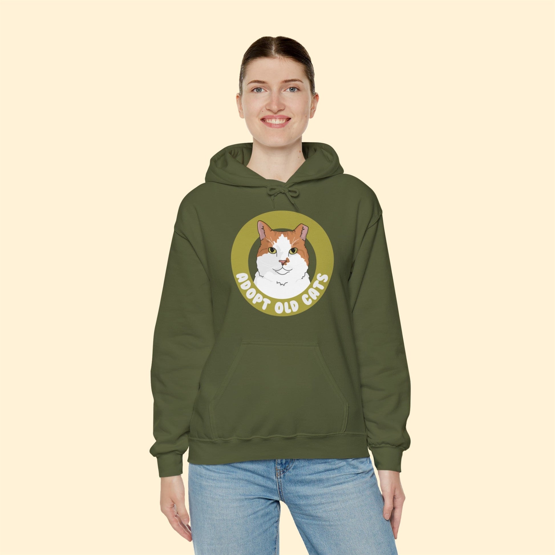 Adopt Old Cats | Hooded Sweatshirt - Detezi Designs-44444457682853970561