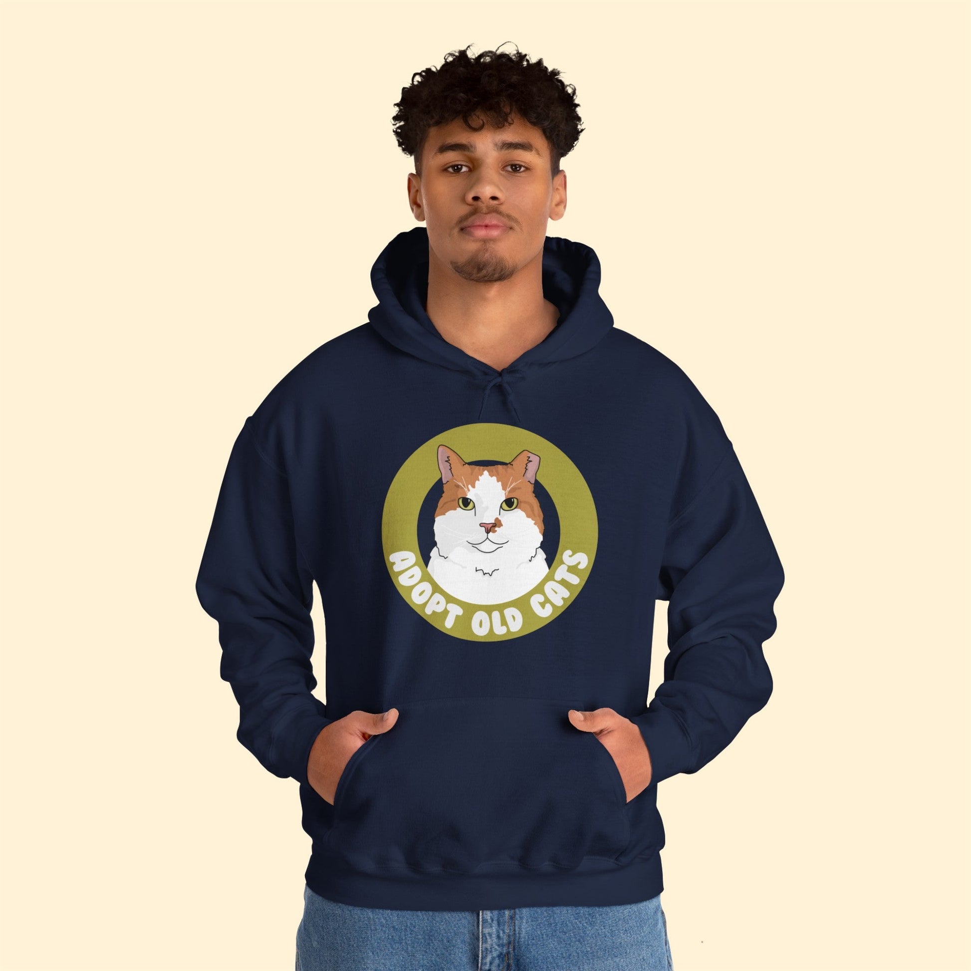 Adopt Old Cats | Hooded Sweatshirt - Detezi Designs-44444457682853970561