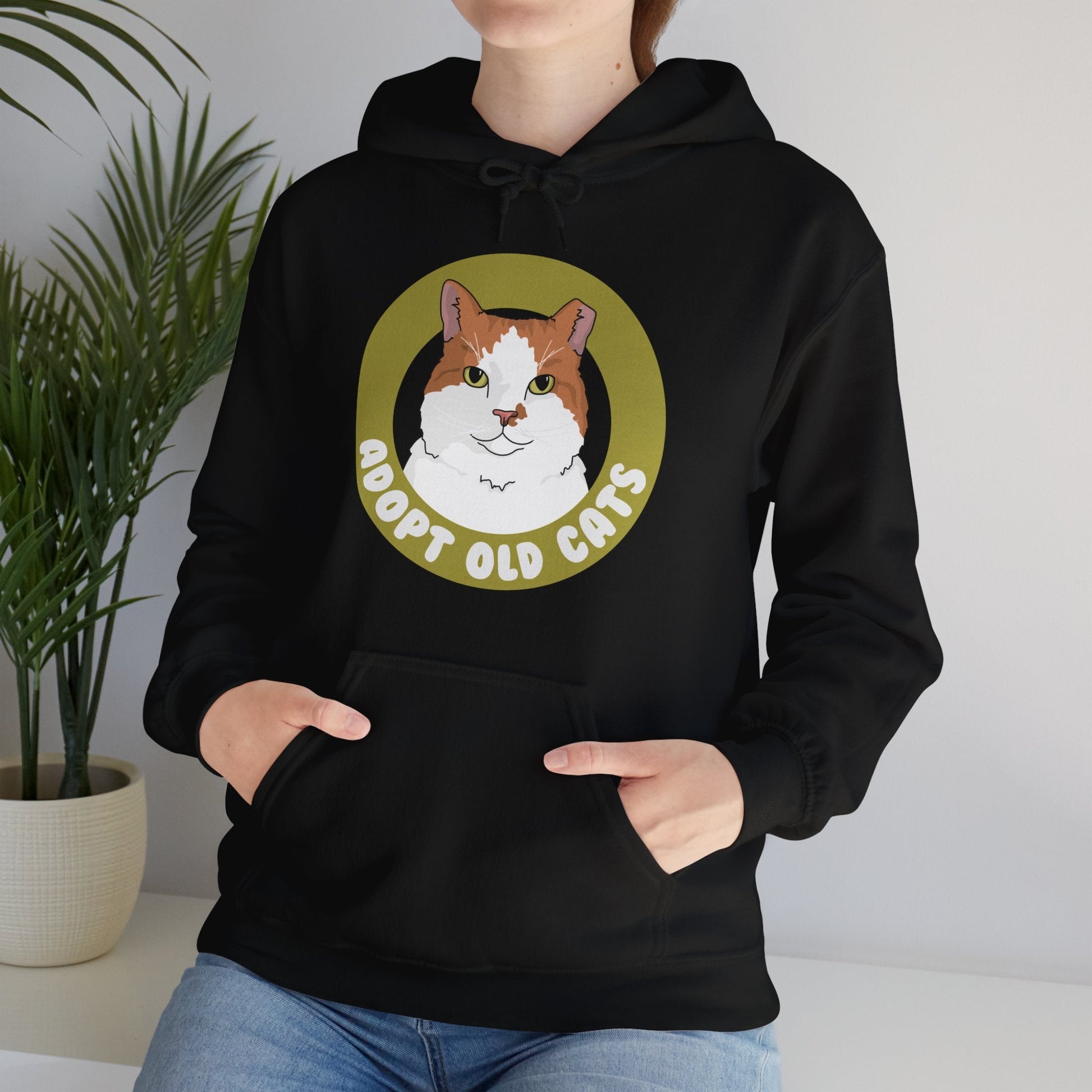 Adopt Old Cats | Hooded Sweatshirt - Detezi Designs-44444457682853970561