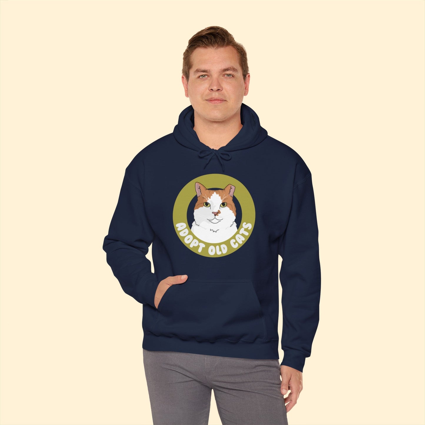 Adopt Old Cats | Hooded Sweatshirt - Detezi Designs-44444457682853970561