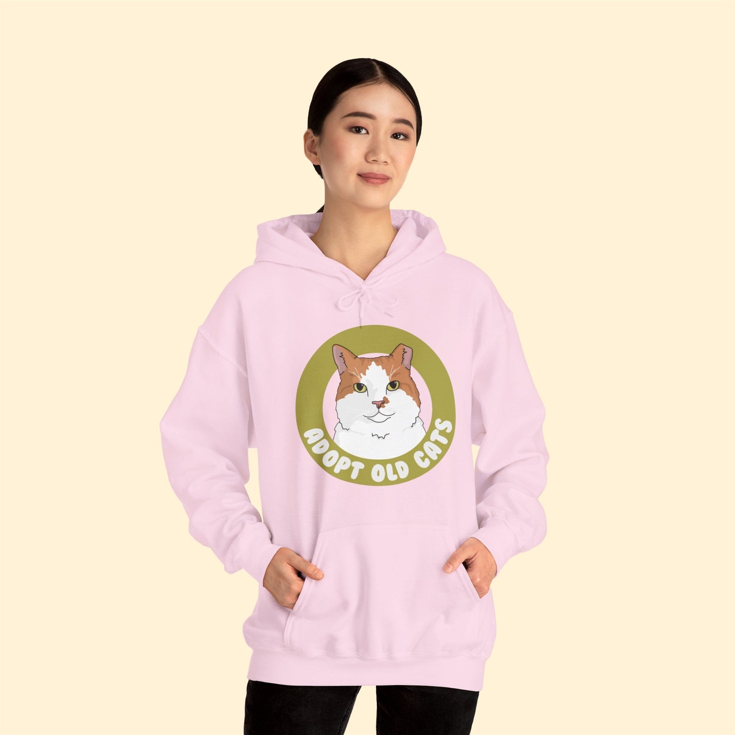 Adopt Old Cats | Hooded Sweatshirt - Detezi Designs-44444457682853970561