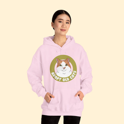 Adopt Old Cats | Hooded Sweatshirt - Detezi Designs-44444457682853970561