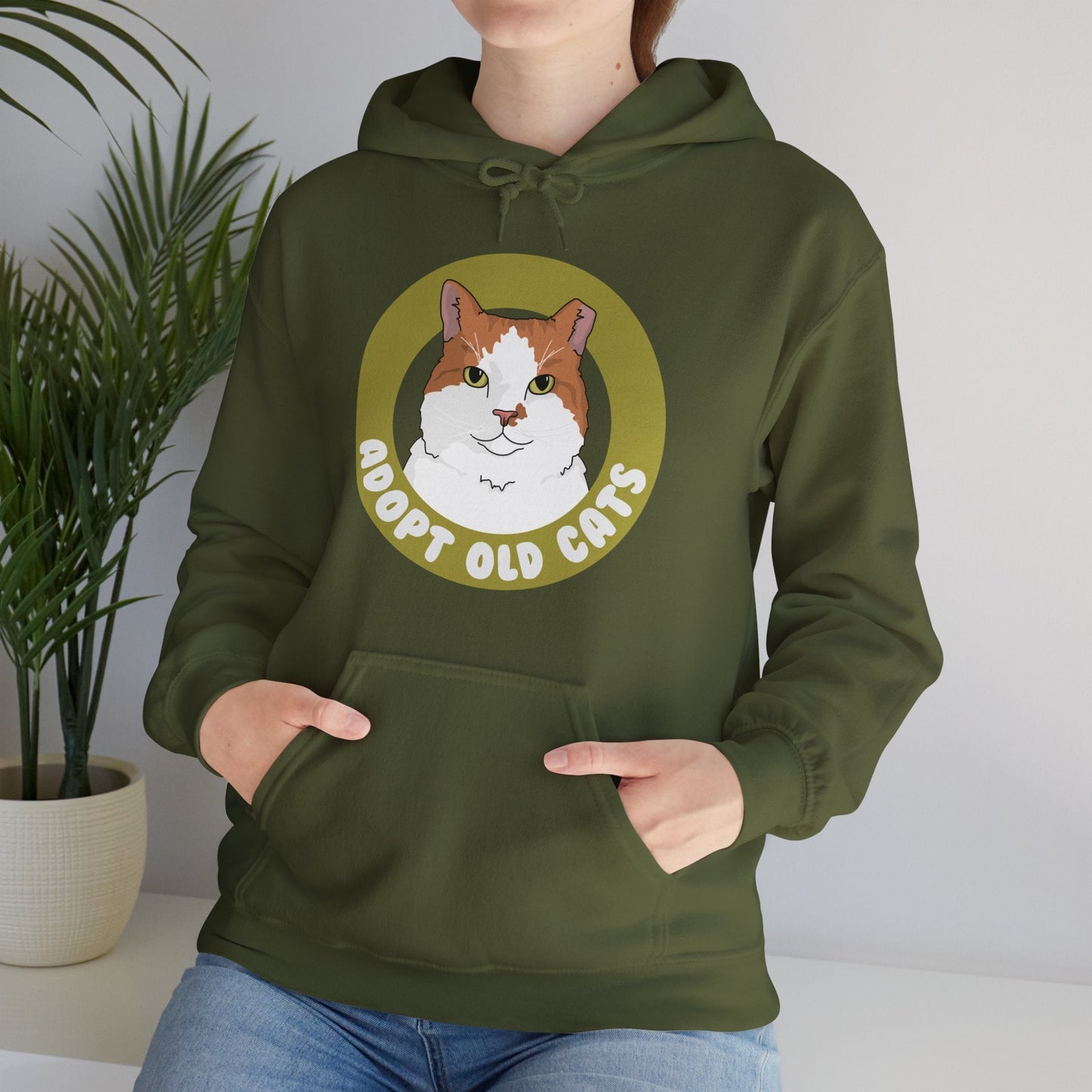 Adopt Old Cats | Hooded Sweatshirt - Detezi Designs-44444457682853970561