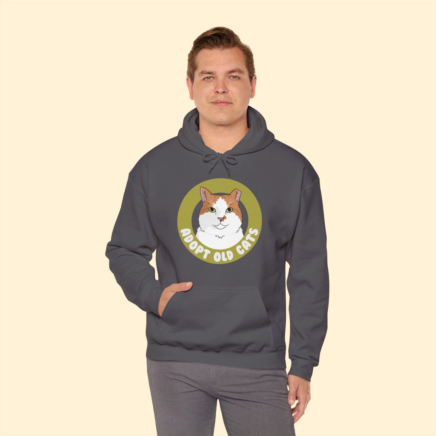 Adopt Old Cats | Hooded Sweatshirt - Detezi Designs-44444457682853970561