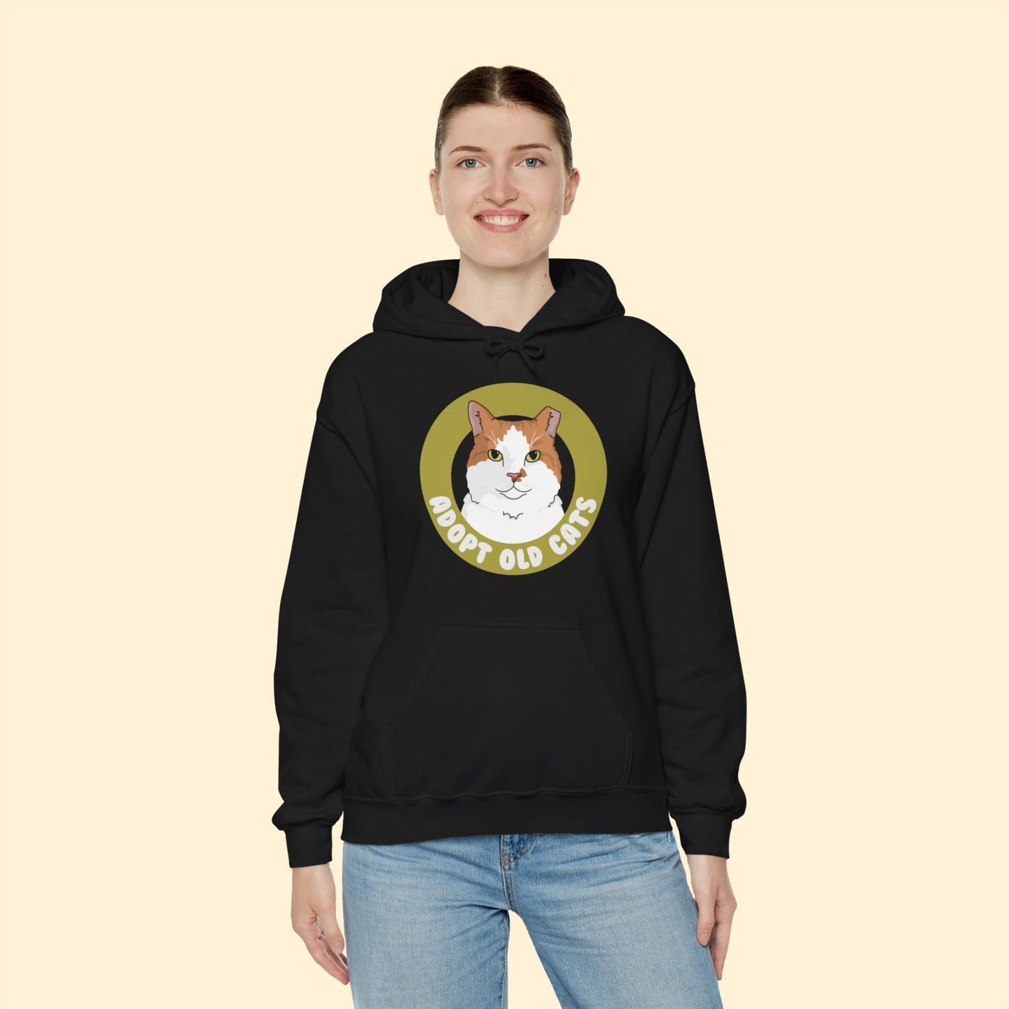 Adopt Old Cats | Hooded Sweatshirt - Detezi Designs-44444457682853970561