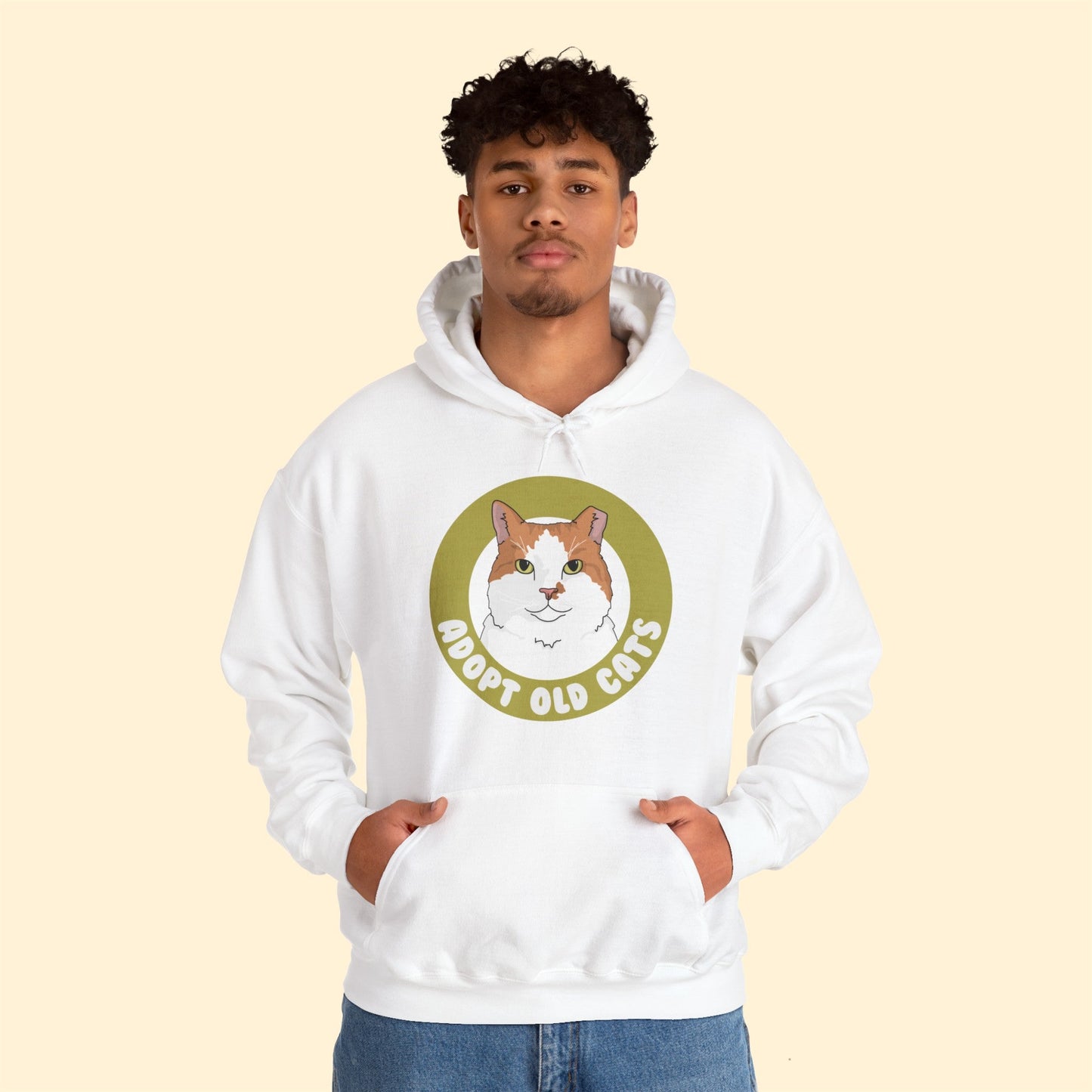 Adopt Old Cats | Hooded Sweatshirt - Detezi Designs-44444457682853970561