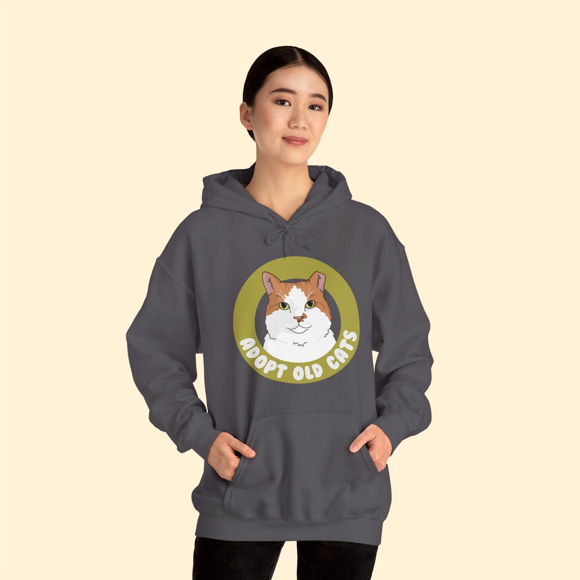 Adopt Old Cats | Hooded Sweatshirt - Detezi Designs-44444457682853970561