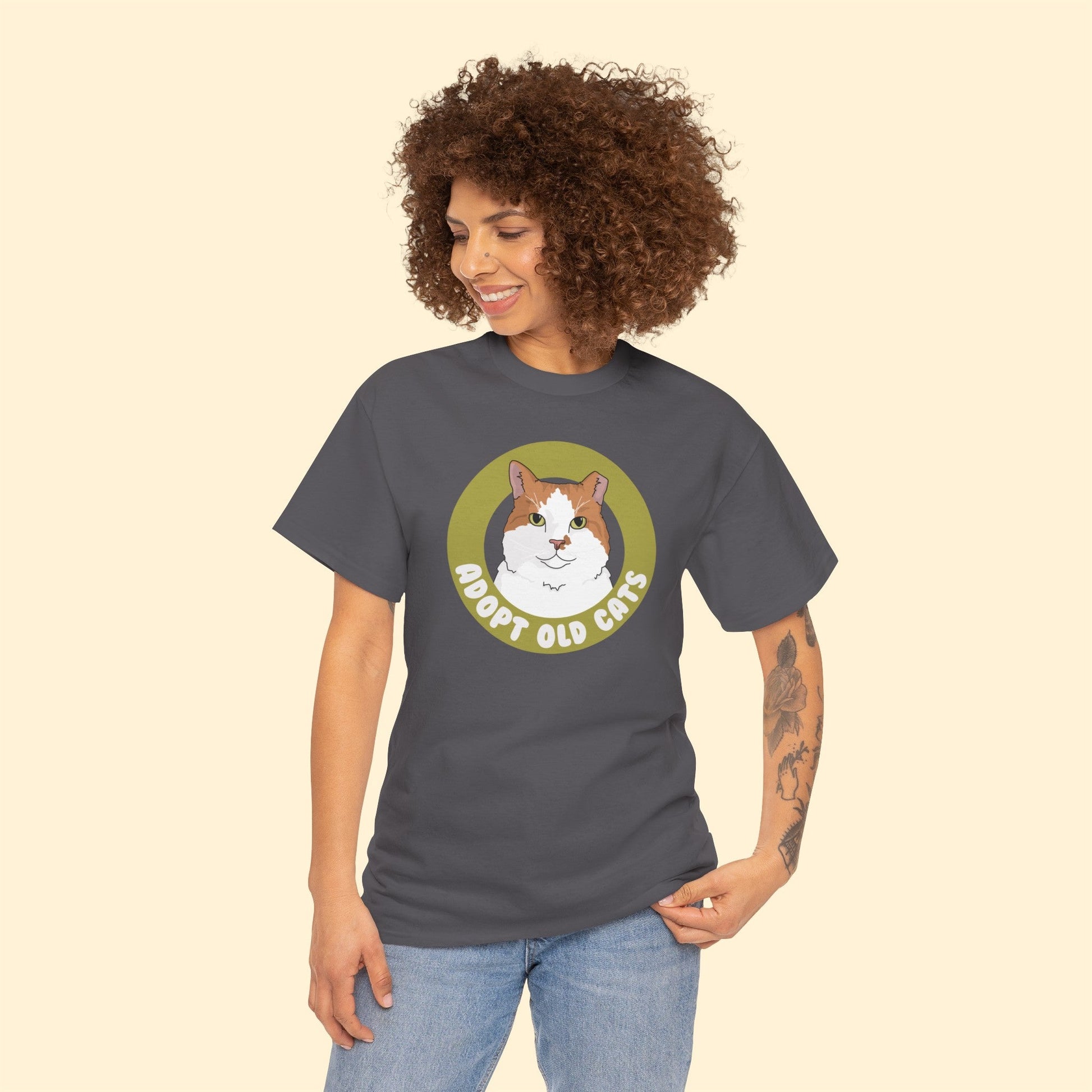 Adopt Old Cats | T-shirt - Detezi Designs-17018542340121365782