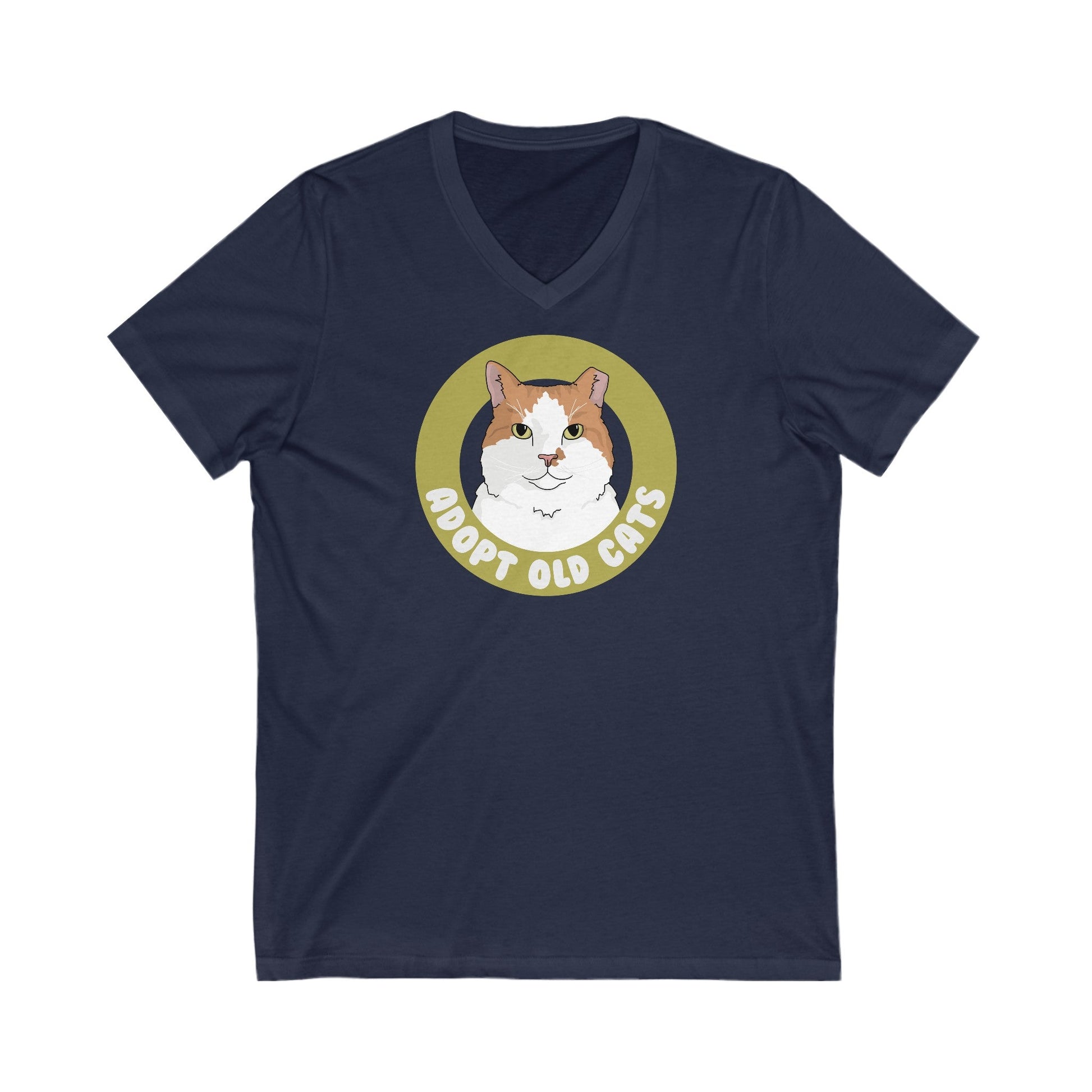 Adopt Old Cats | Unisex V-Neck Tee - Detezi Designs-23923355669259385216