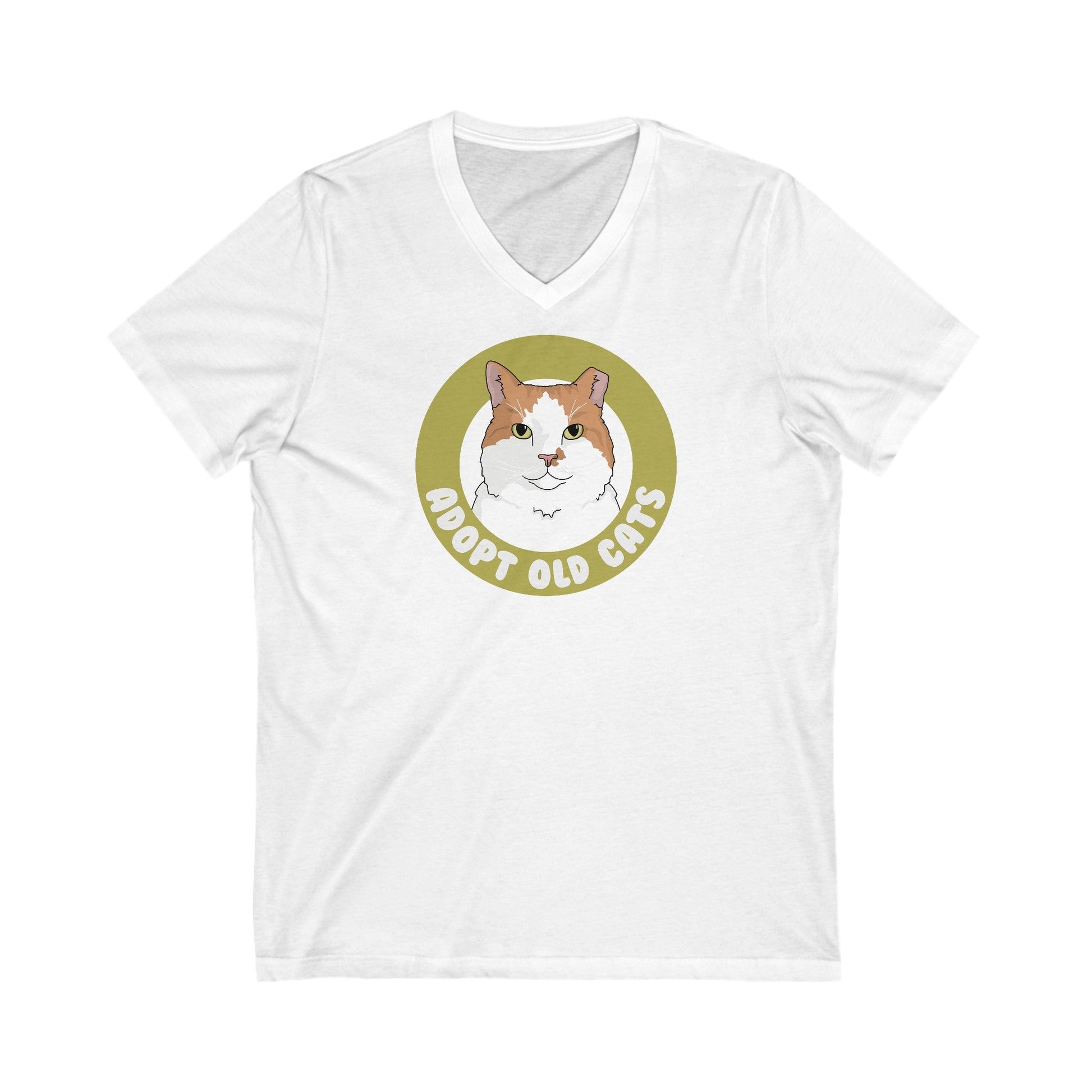 Adopt Old Cats | Unisex V-Neck Tee - Detezi Designs-26079428463446362988