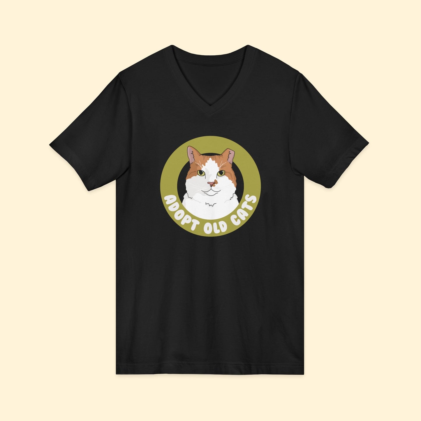 Adopt Old Cats | Unisex V - Neck Tee - Detezi Designs - 28309981031042380379