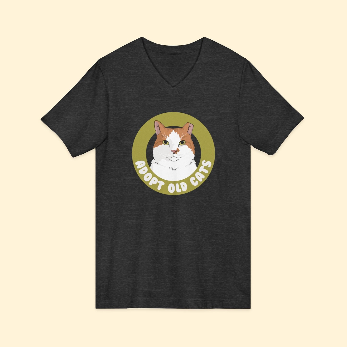 Adopt Old Cats | Unisex V - Neck Tee - Detezi Designs - 33453854299329032276