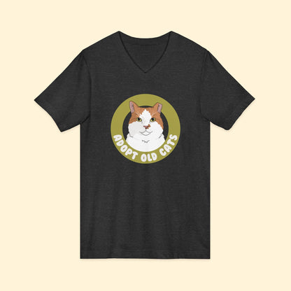 Adopt Old Cats | Unisex V - Neck Tee - Detezi Designs - 33453854299329032276