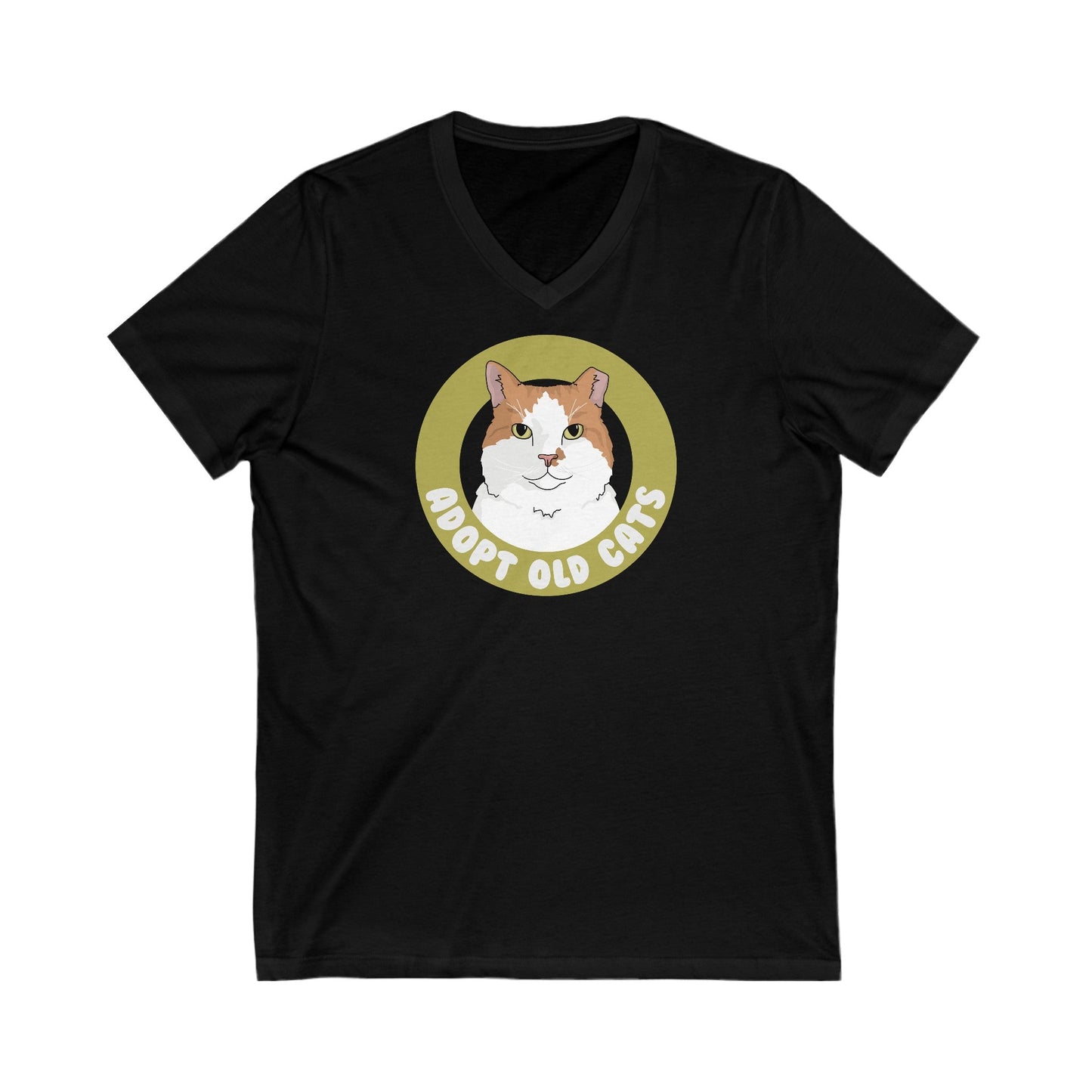 Adopt Old Cats | Unisex V-Neck Tee - Detezi Designs-58615007406165542838