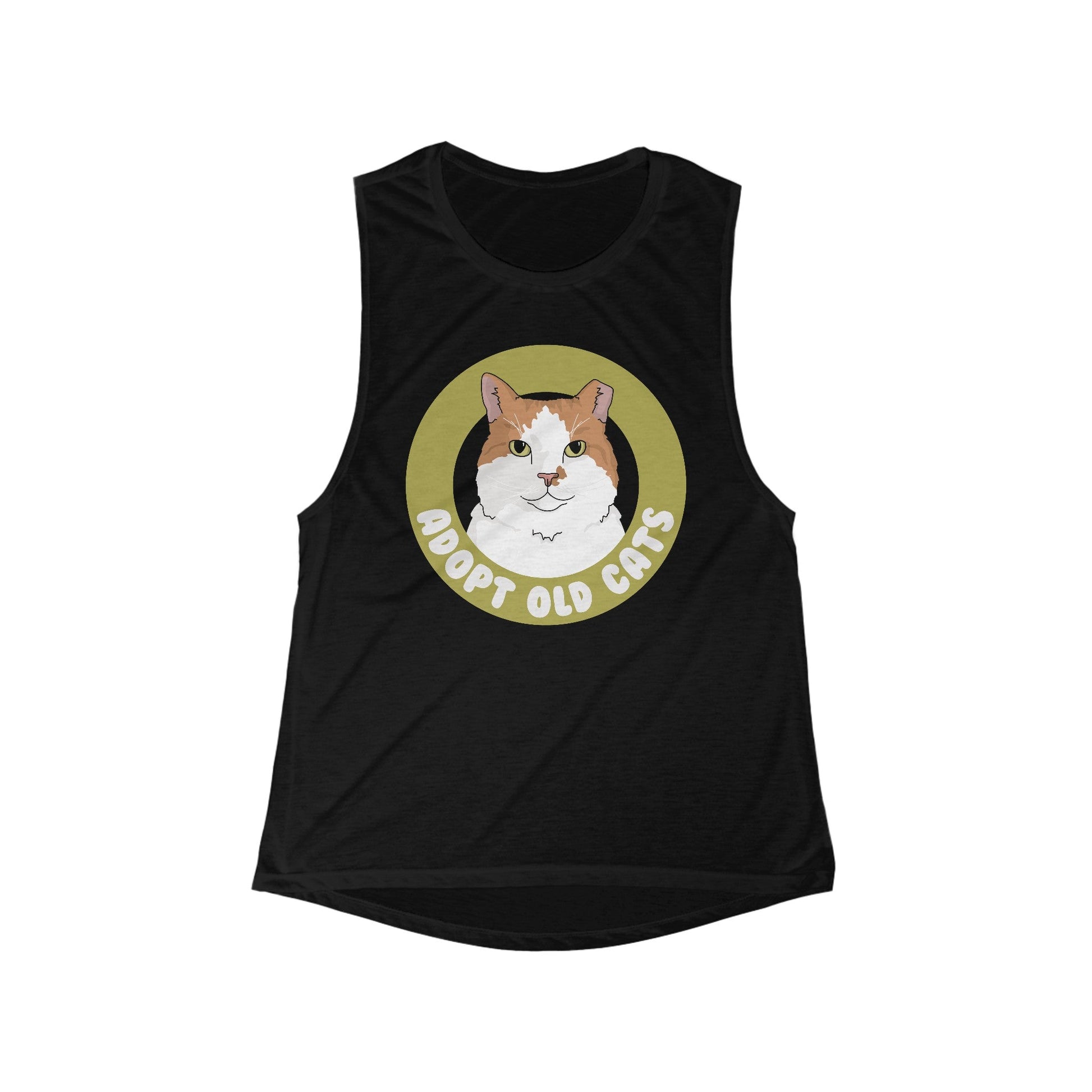 Adopt Old Cats | Women's Flowy Scoop Muscle Tank - Detezi Designs-18999836058084730324