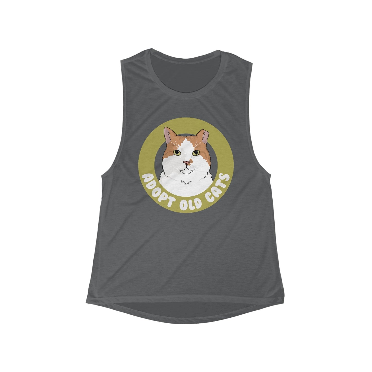 Adopt Old Cats | Women's Flowy Scoop Muscle Tank - Detezi Designs-29477888830501313491