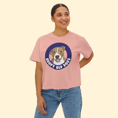 Adopt Old Dogs | Comfort Colors Boxy Tee - Detezi Designs - 12365107525472779256