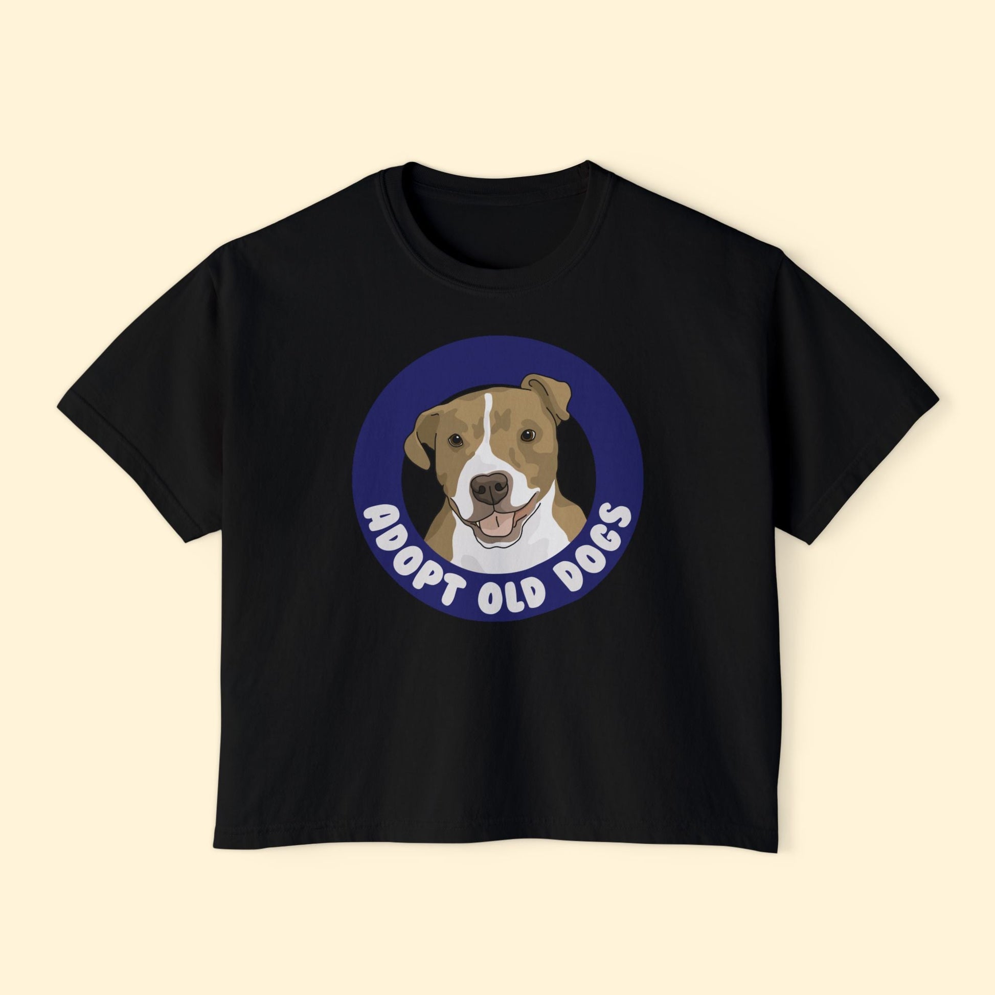 Adopt Old Dogs | Comfort Colors Boxy Tee - Detezi Designs - 51526346314288145688