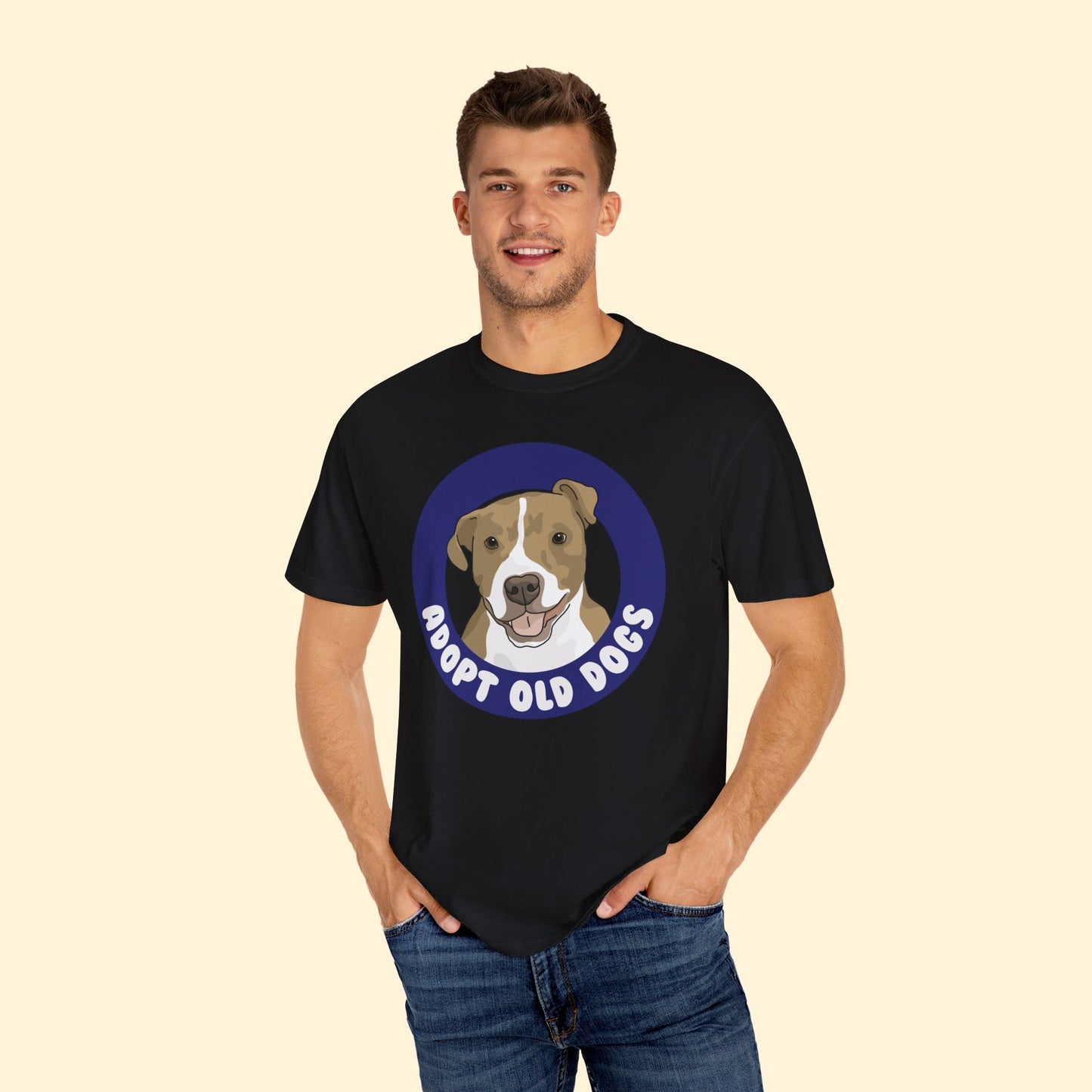 Adopt Old Dogs | Comfort Colors Unisex T - shirt - Detezi Designs - 16385648882172192813