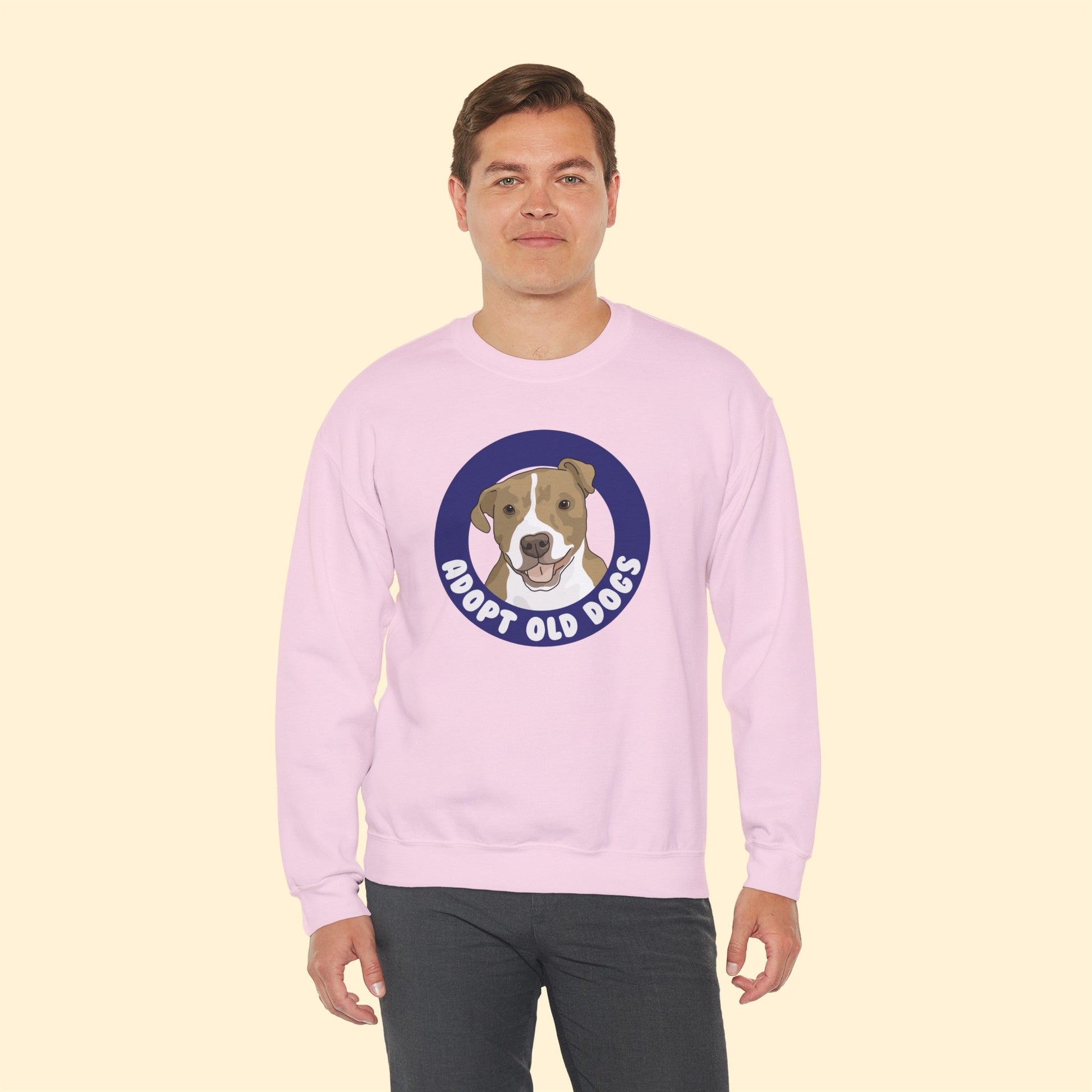 Adopt Old Dogs | Crewneck Sweatshirt - Detezi Designs-29848947549622492250