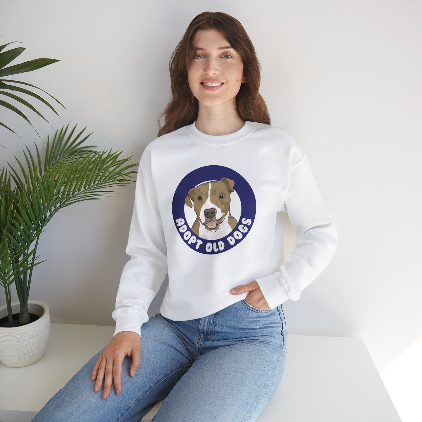 Adopt Old Dogs | Crewneck Sweatshirt - Detezi Designs-29848947549622492250