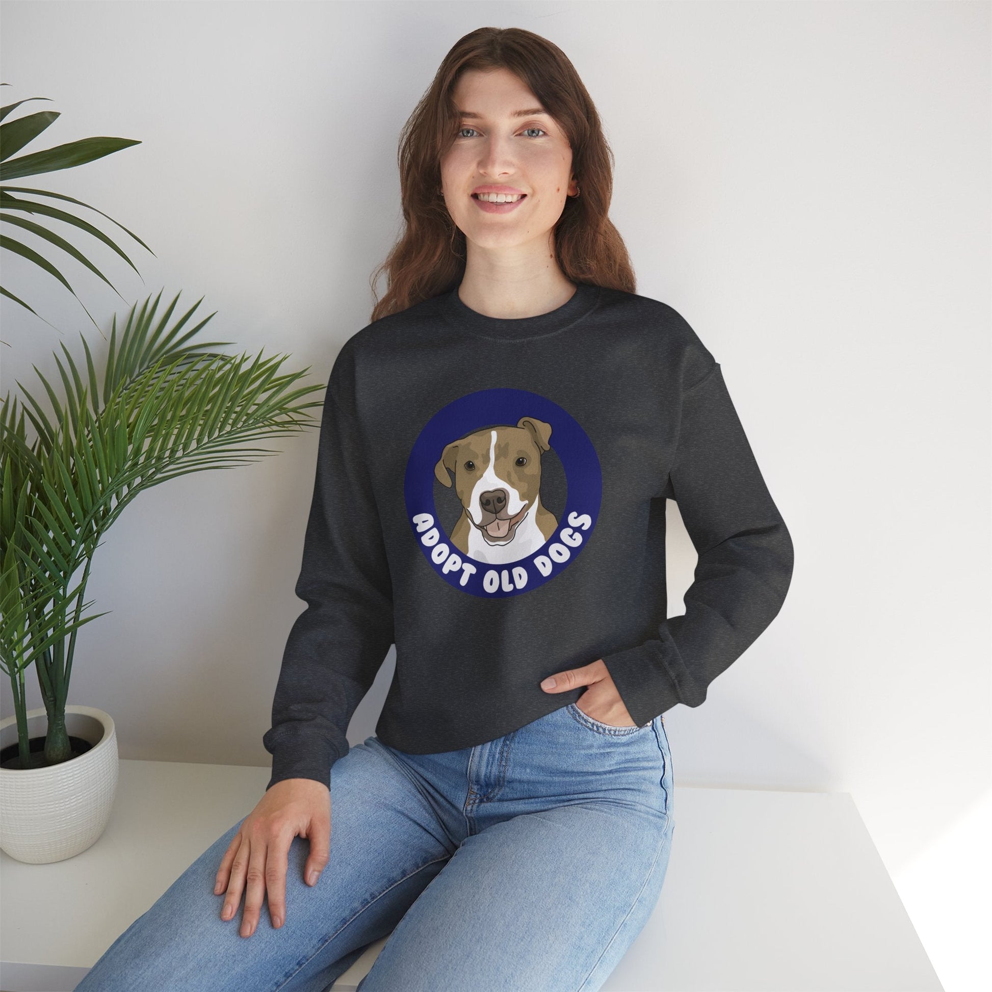 Adopt Old Dogs | Crewneck Sweatshirt - Detezi Designs-29848947549622492250