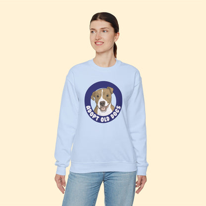 Adopt Old Dogs | Crewneck Sweatshirt - Detezi Designs-29848947549622492250