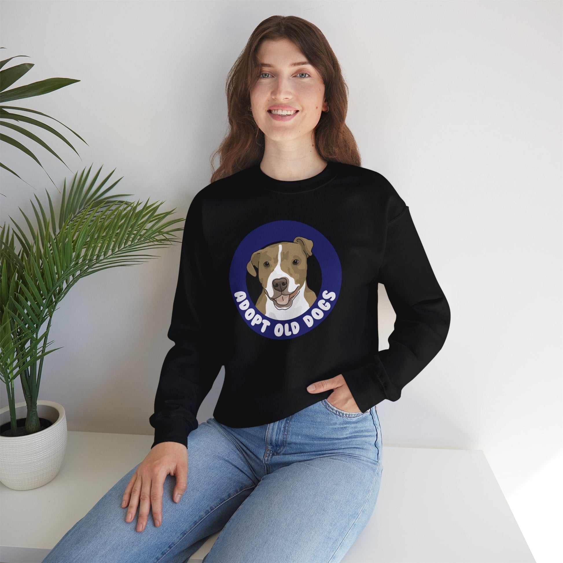 Adopt Old Dogs | Crewneck Sweatshirt - Detezi Designs-29848947549622492250