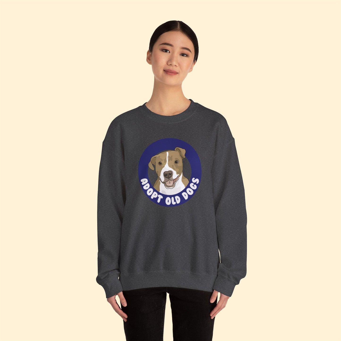 Adopt Old Dogs | Crewneck Sweatshirt - Detezi Designs-29848947549622492250