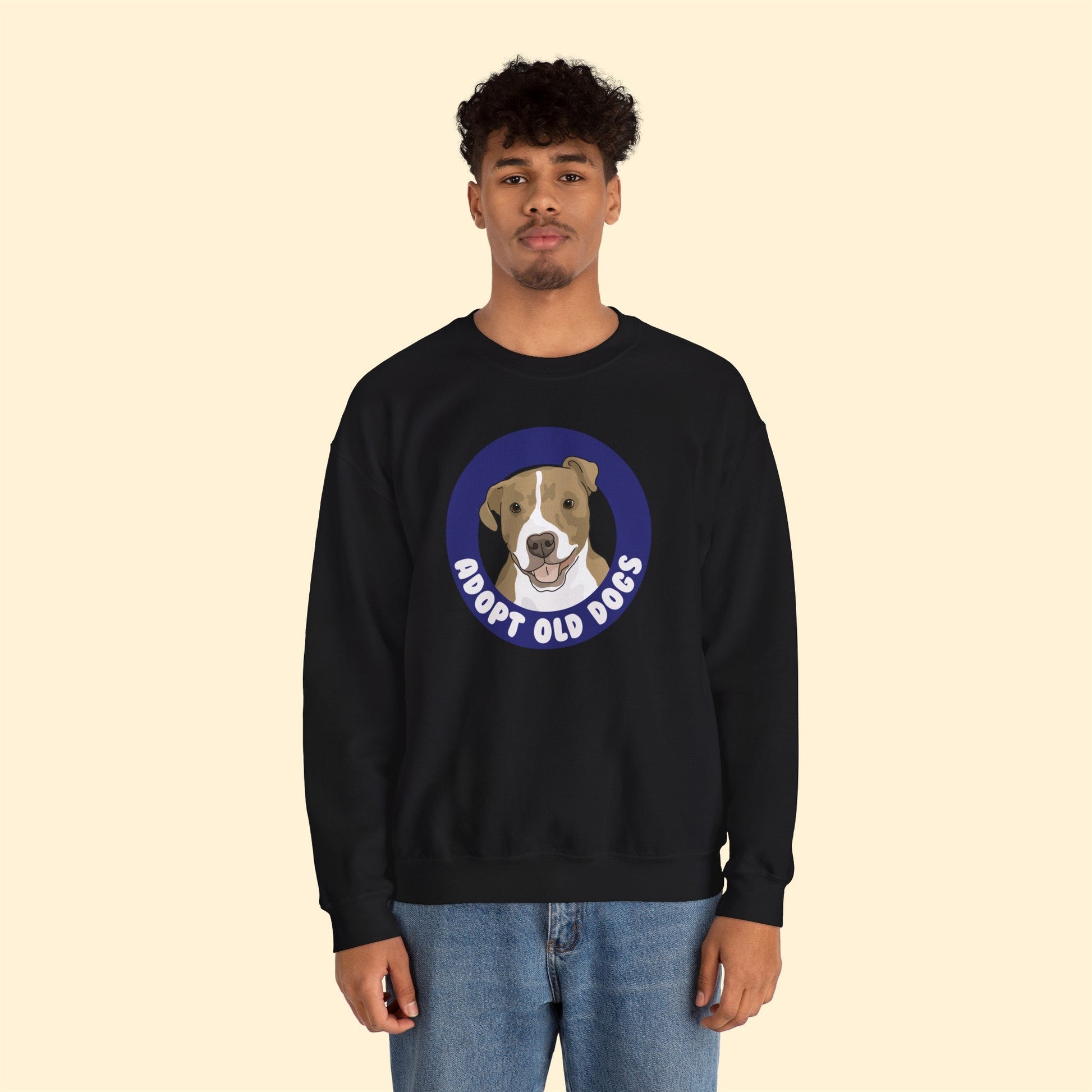 Adopt Old Dogs | Crewneck Sweatshirt - Detezi Designs-29848947549622492250