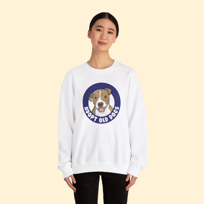 Adopt Old Dogs | Crewneck Sweatshirt - Detezi Designs-29848947549622492250