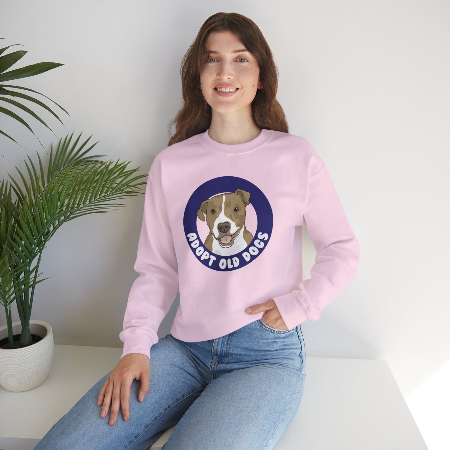 Adopt Old Dogs | Crewneck Sweatshirt - Detezi Designs-29848947549622492250