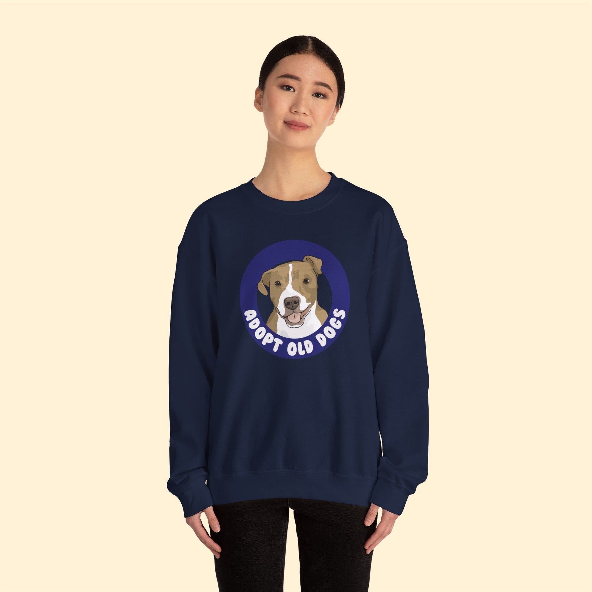 Adopt Old Dogs | Crewneck Sweatshirt - Detezi Designs-29848947549622492250