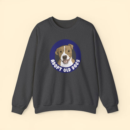 Adopt Old Dogs | Crewneck Sweatshirt - Detezi Designs-32845549265777248090