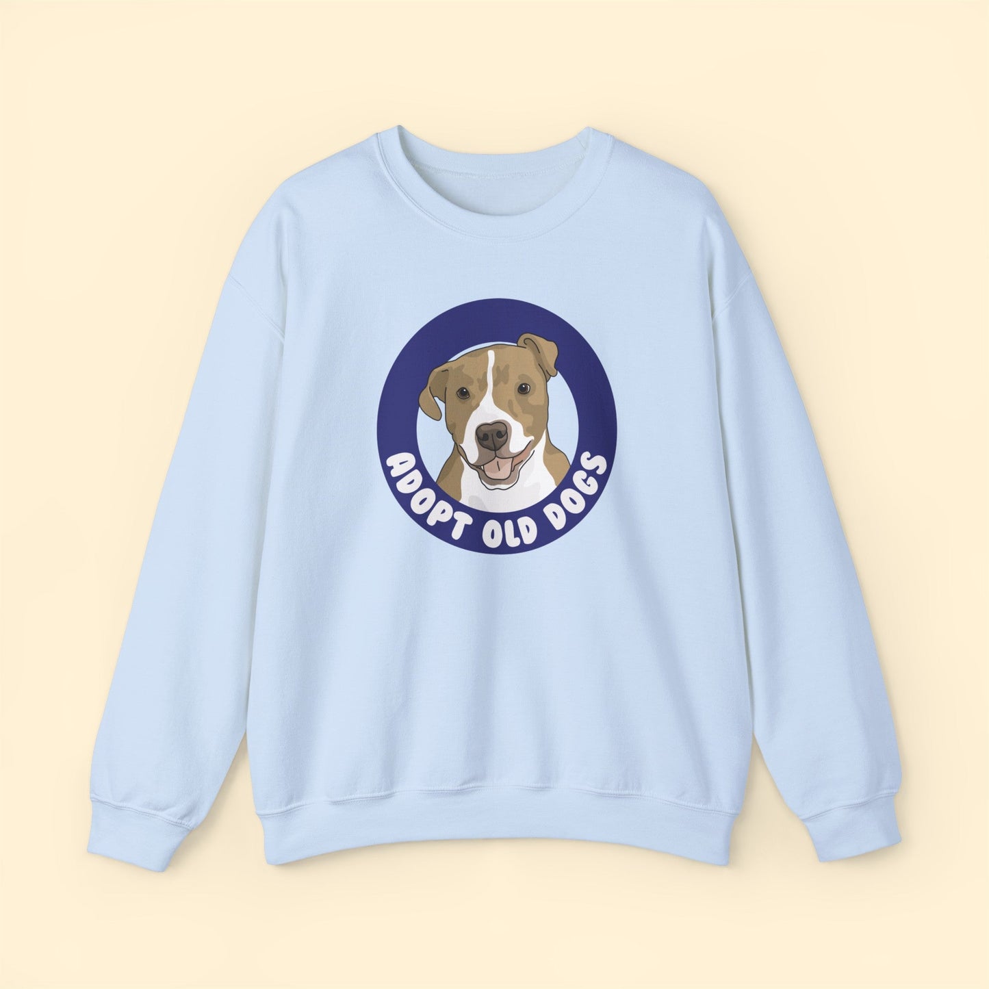 Adopt Old Dogs | Crewneck Sweatshirt - Detezi Designs-92171909675782739415