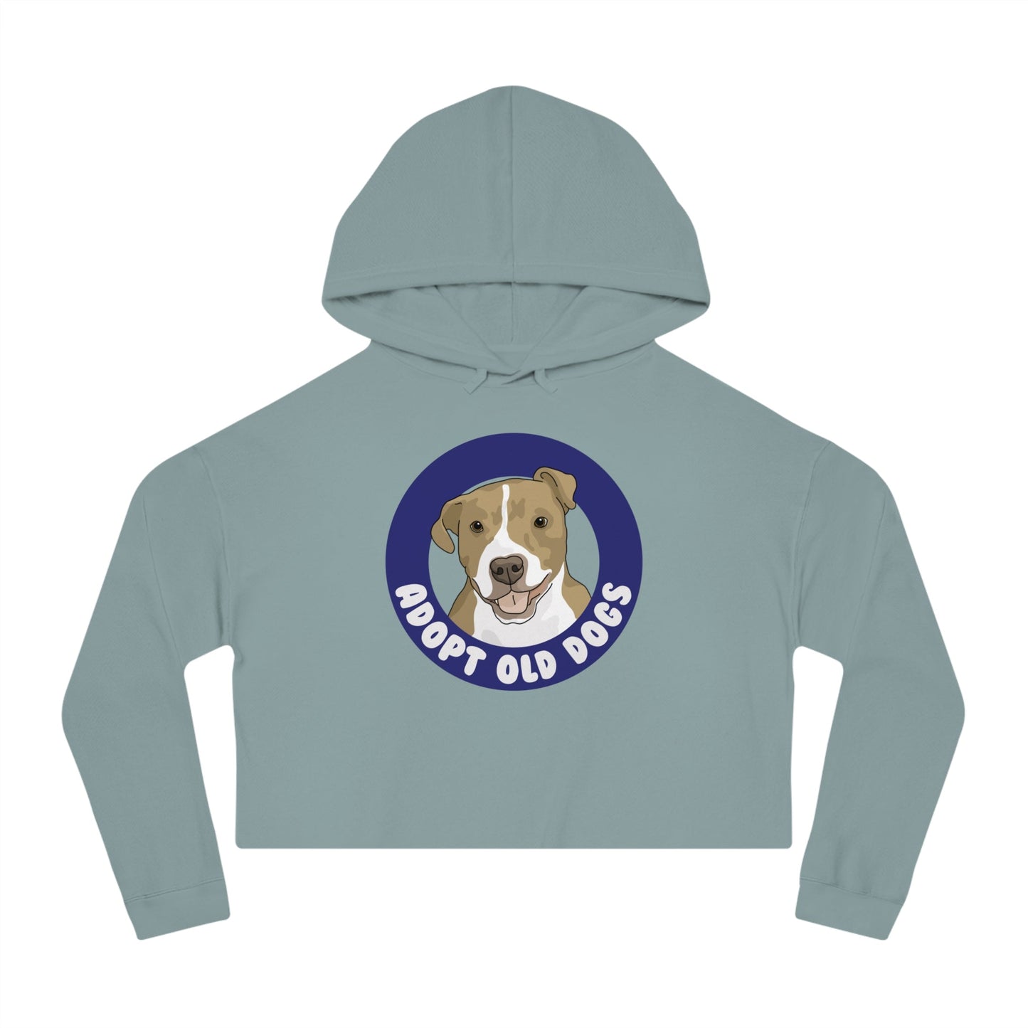 Adopt Old Dogs | Cropped Hooded Sweatshirt - Detezi Designs - 19443927299015920367