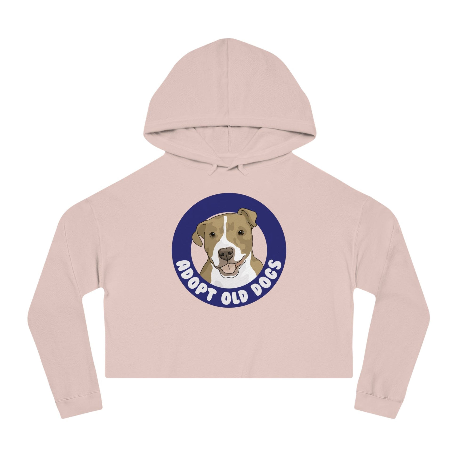 Adopt Old Dogs | Cropped Hooded Sweatshirt - Detezi Designs - 44783494945553404670