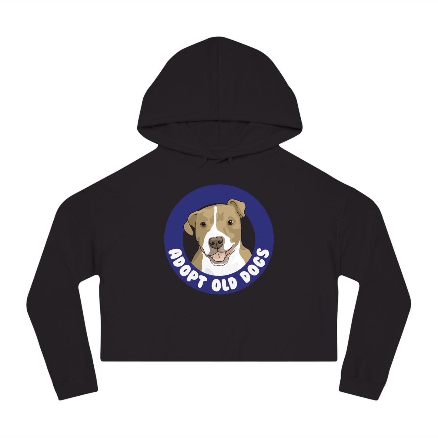 Adopt Old Dogs | Cropped Hooded Sweatshirt - Detezi Designs - 88683625856455411082