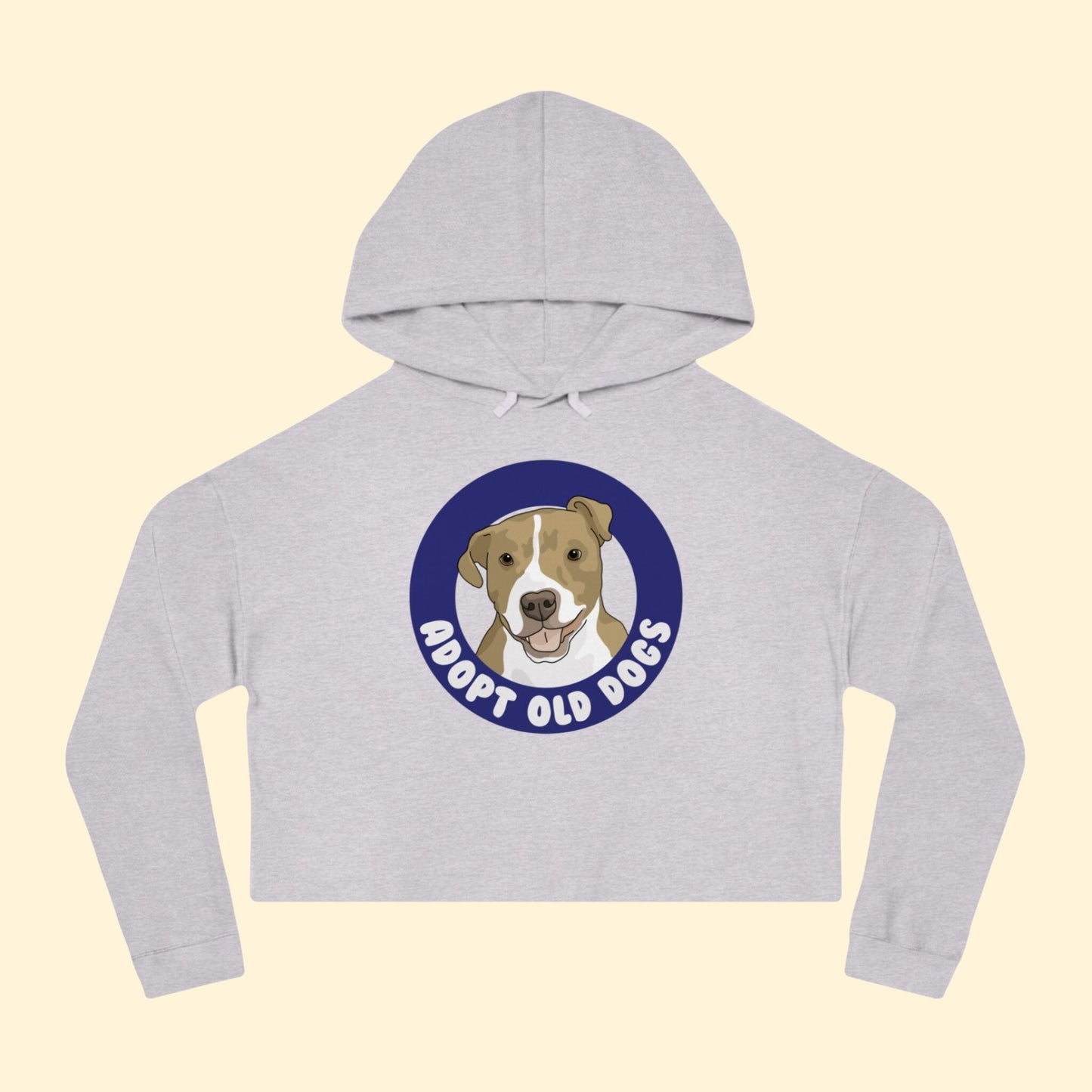 Adopt Old Dogs | Cropped Hooded Sweatshirt - Detezi Designs - 88683625856455411082