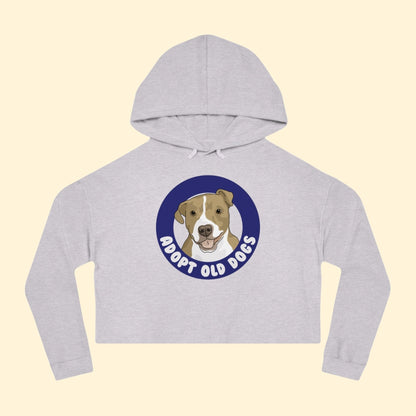 Adopt Old Dogs | Cropped Hooded Sweatshirt - Detezi Designs - 88683625856455411082