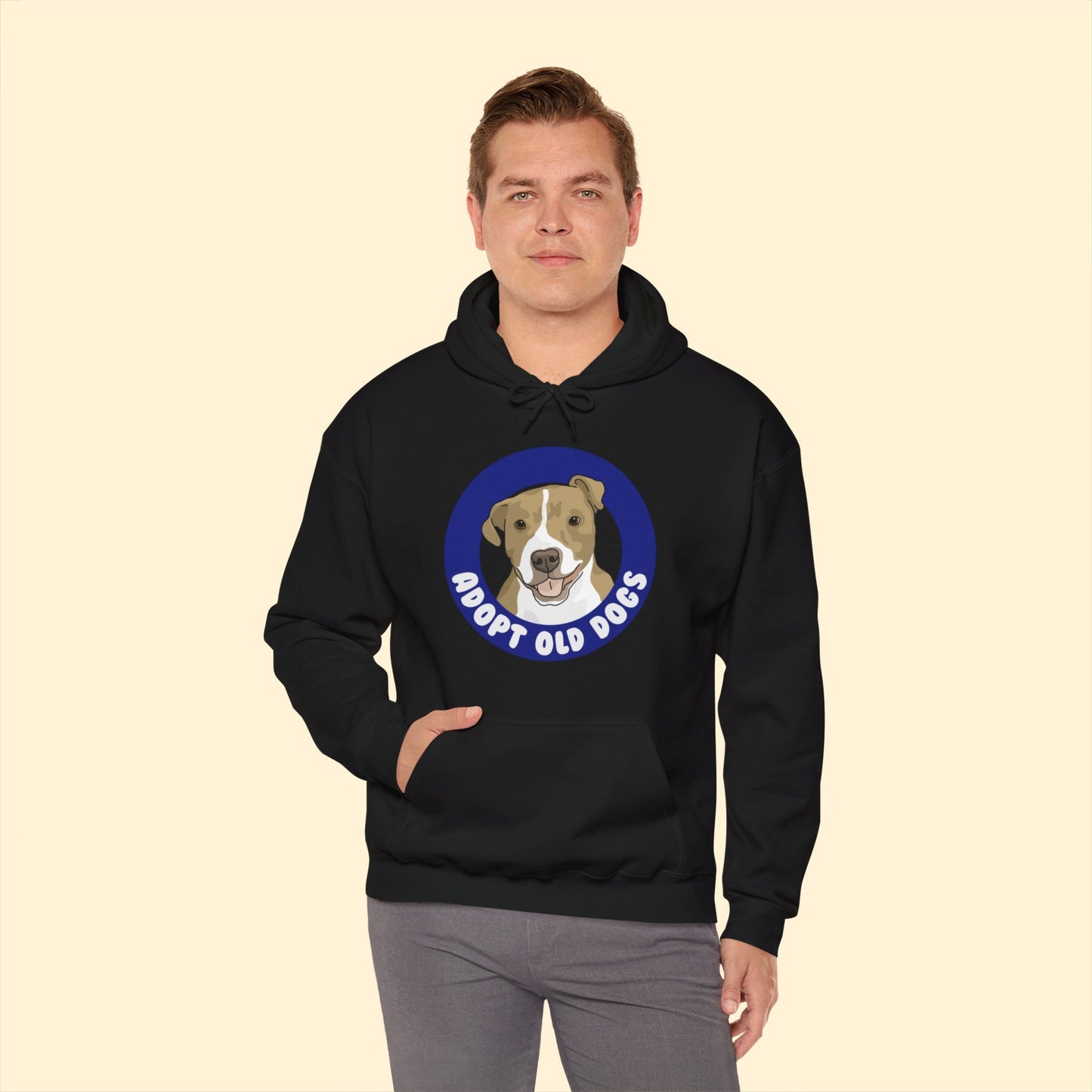 Adopt Old Dogs | Hooded Sweatshirt - Detezi Designs-18494621976564482548