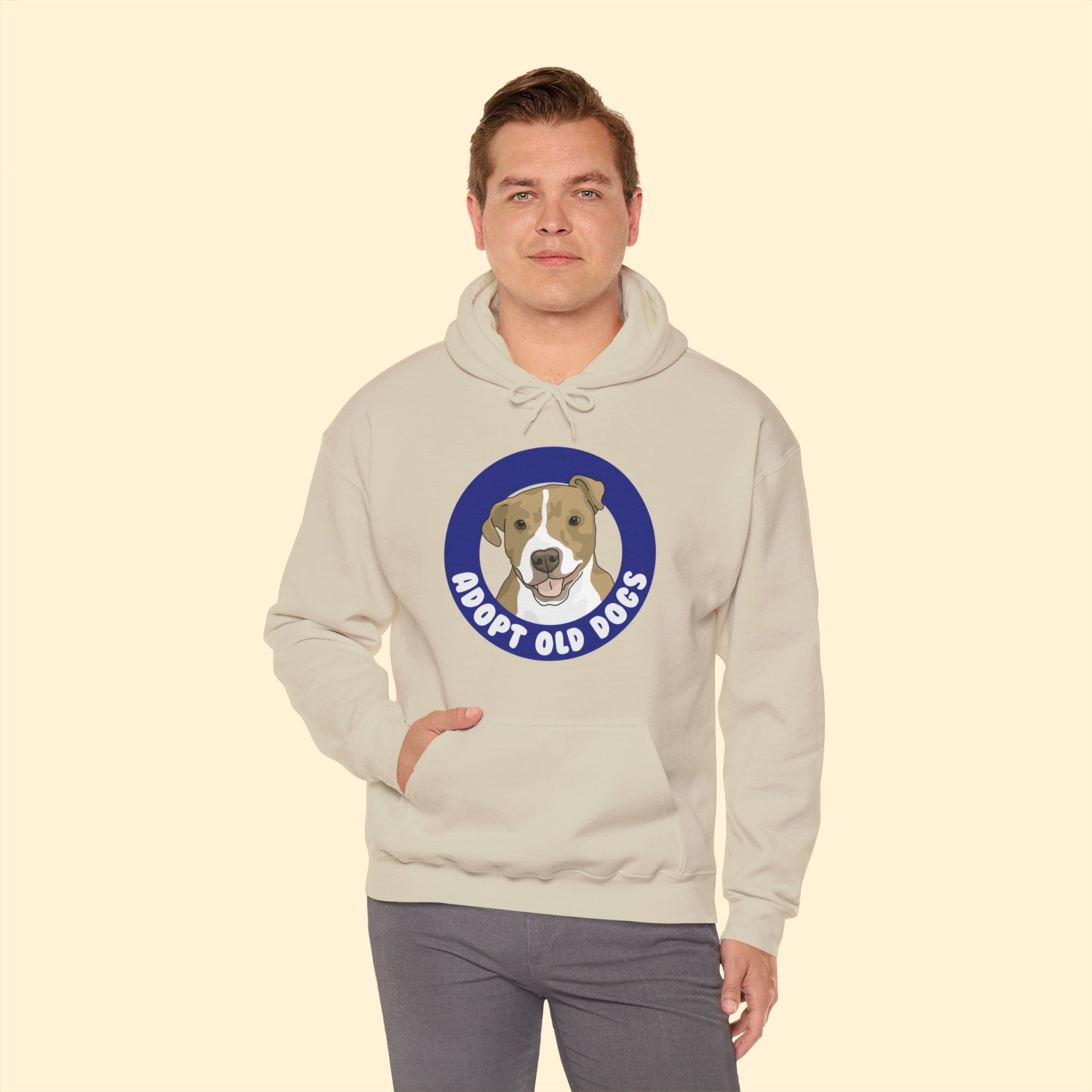 Adopt Old Dogs | Hooded Sweatshirt - Detezi Designs-18494621976564482548