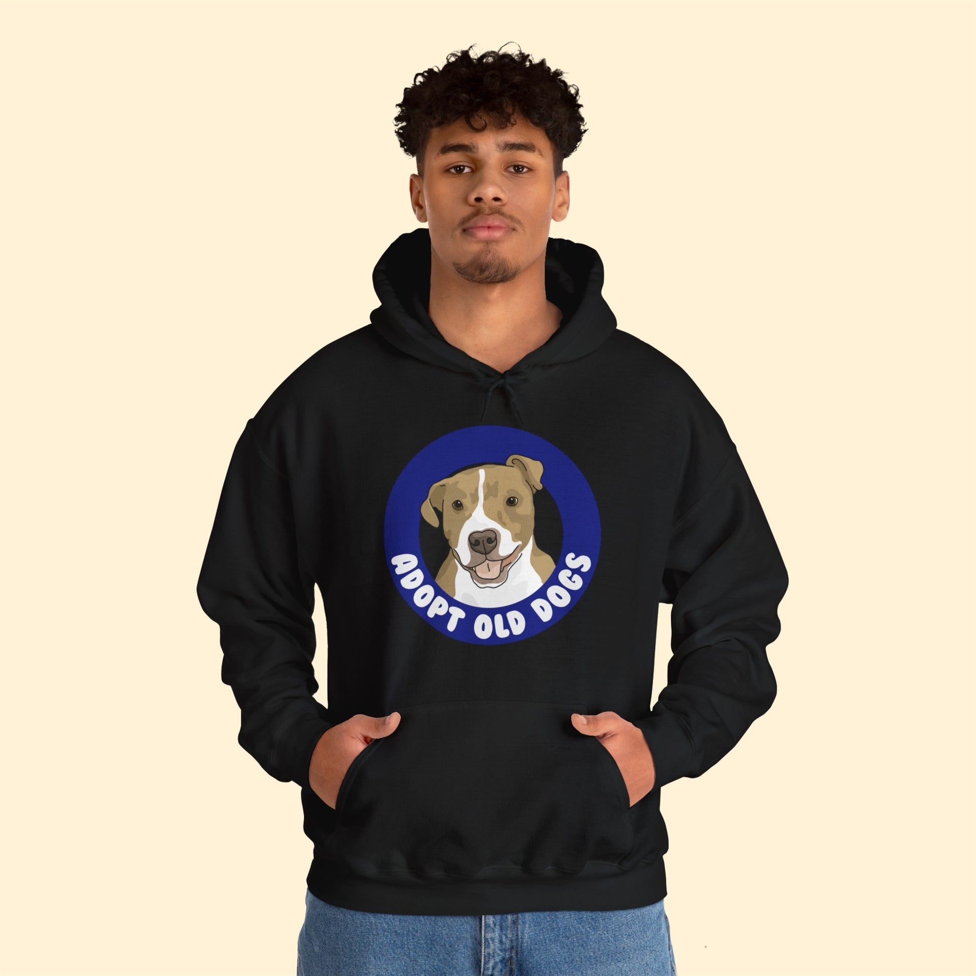 Adopt Old Dogs | Hooded Sweatshirt - Detezi Designs-18494621976564482548