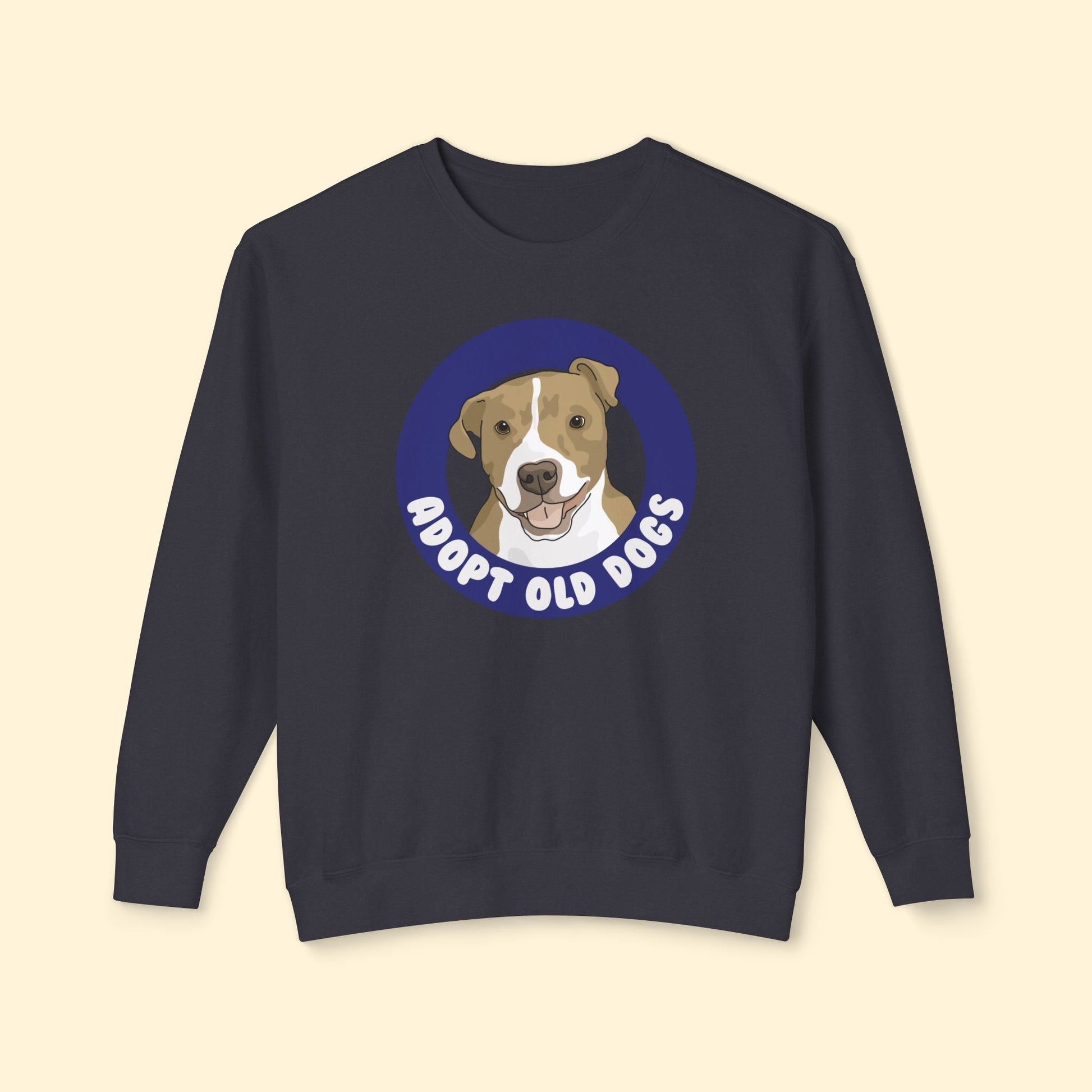 Adopt Old Dogs | Lightweight Comfort Colors Crewneck Sweatshirt - Detezi Designs - 15597421970666330739