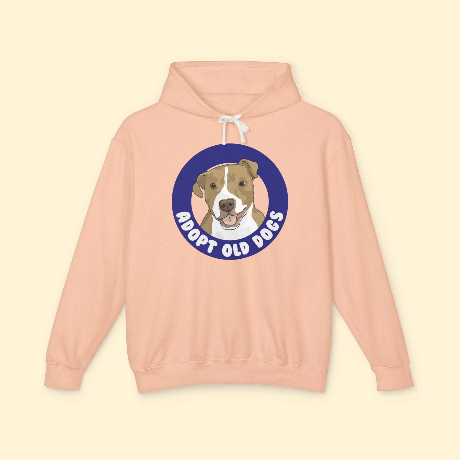 Adopt Old Dogs | Lightweight Comfort Colors Hooded Sweatshirt - Detezi Designs - 33010192793908689561