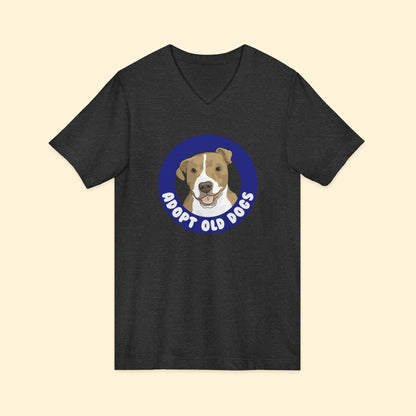 Adopt Old Dogs | Unisex V - Neck Tee - Detezi Designs - 16581415681357029522